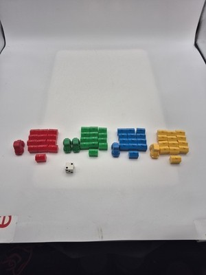 Monopoly Junior 1999 Board Game Parts Dice, 52 Ticket Booths, 5 Car Movers