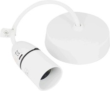 Status 6-Inch Ceiling Pendant Light Fitting, White Bayonet-Cap B22 Lamp Holder 