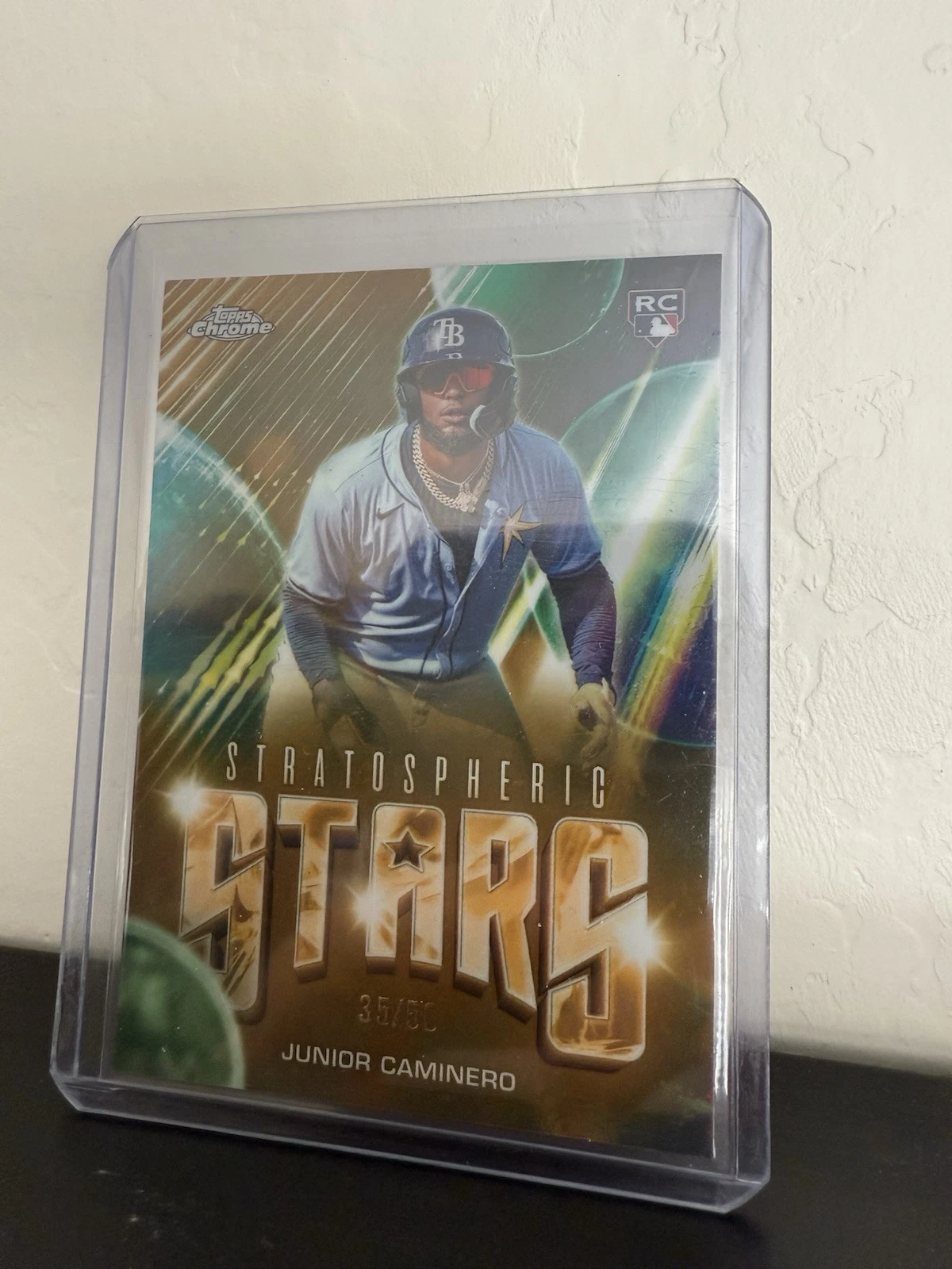 Junior Caminero 2024 Topps Chrome Update Rookie Stratospheric Stars Gold RC /50