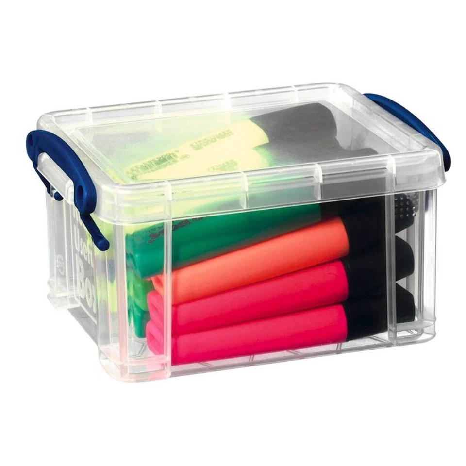 MARKTDISCOUNT Really Useful Box Aufbewahrungsbox 0,7 l transparent 15,5 x 10,0 x 8,0 cm