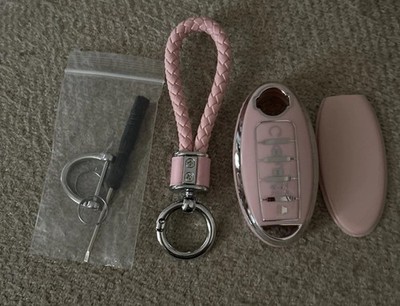 Key Fob Cover with Keychain Soft Key Shell Case Fit for Nissan Armada GTR  Pink
