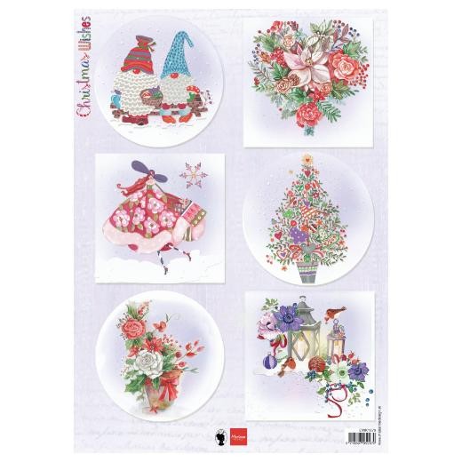 Marianne Design A4 Cardtoppers Sheet - Christmas Wishes Gnomes EWK1279