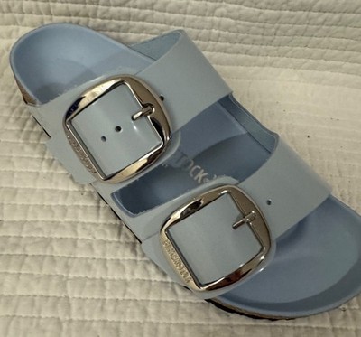 BIRKENSTOCK ARIZONA BIG BUCKLE LEATHER HIGH SHINE BABY BLUE 39 L8N