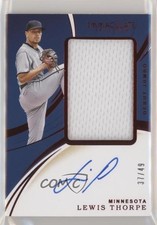 2020 Panini Immaculate Debut Jumbo Relics Red 37/49 Lewis Thorpe Auto w5b
