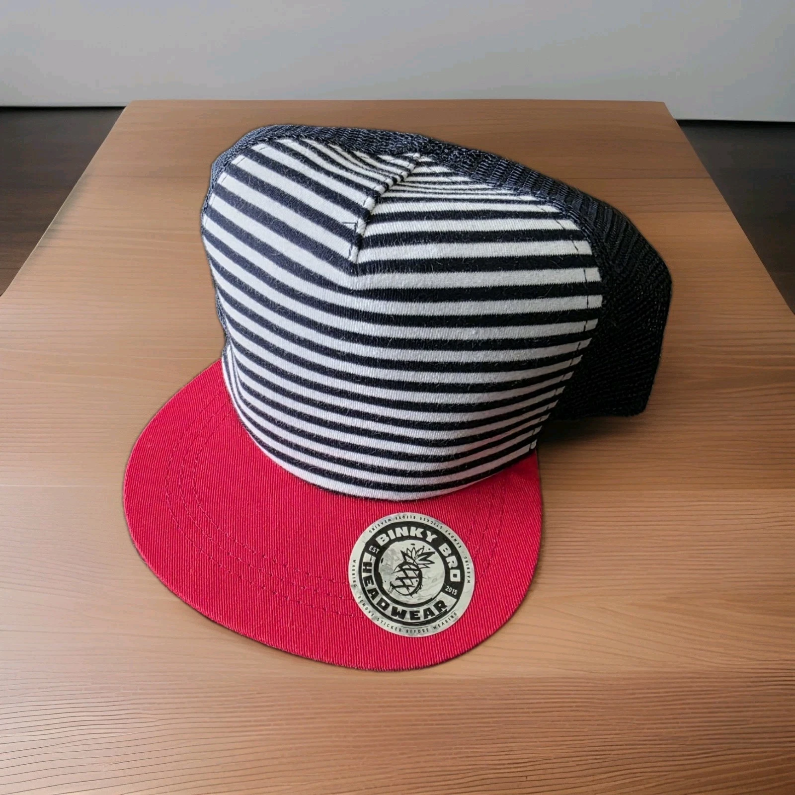 Binky Bro Headwear Trucker Hat Toddler Size Stripes Red Flat Bill Mesh NWOT
Opens in a new window or