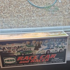 Hess Race Car and Racer Toy Vehicle Set, Gas & Oil Theme, Green/White
