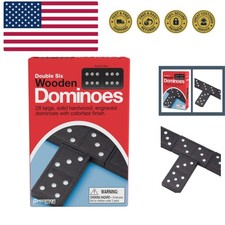 Toy Double Six Wooden Dominoes, 28 Pieces Wooden Dominoes Six
