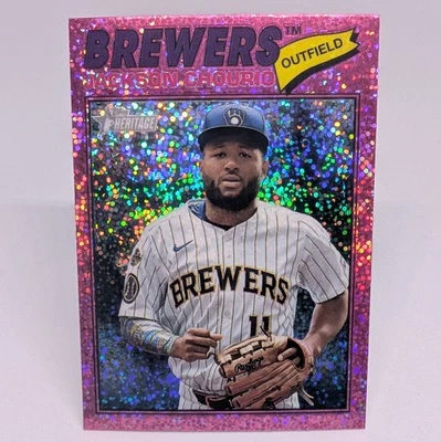 Jackson Chourio - Pink Sparkle Refractor - 2026 Topps Heritage MLB Brewers #272 - Image 1 of 2