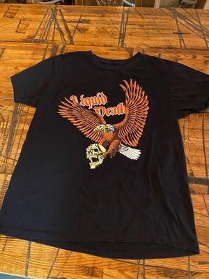 Liquid Death Eagle Skull Graphic T-shirt Men Medium M Short Sleeve