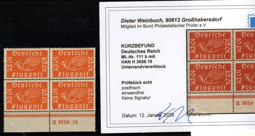 Dr-Infla 111bHAN Block of Four MNH Unstamped BPP Befund (DA8127