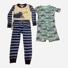 Hanna Andersson Unisex Organic Cotton 100/4 Long John Shorts Pajamas Lot 2 Pairs