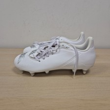 Adidas Predator Malice Soft Ground SG Rugby White Silver Boots Size UK 8