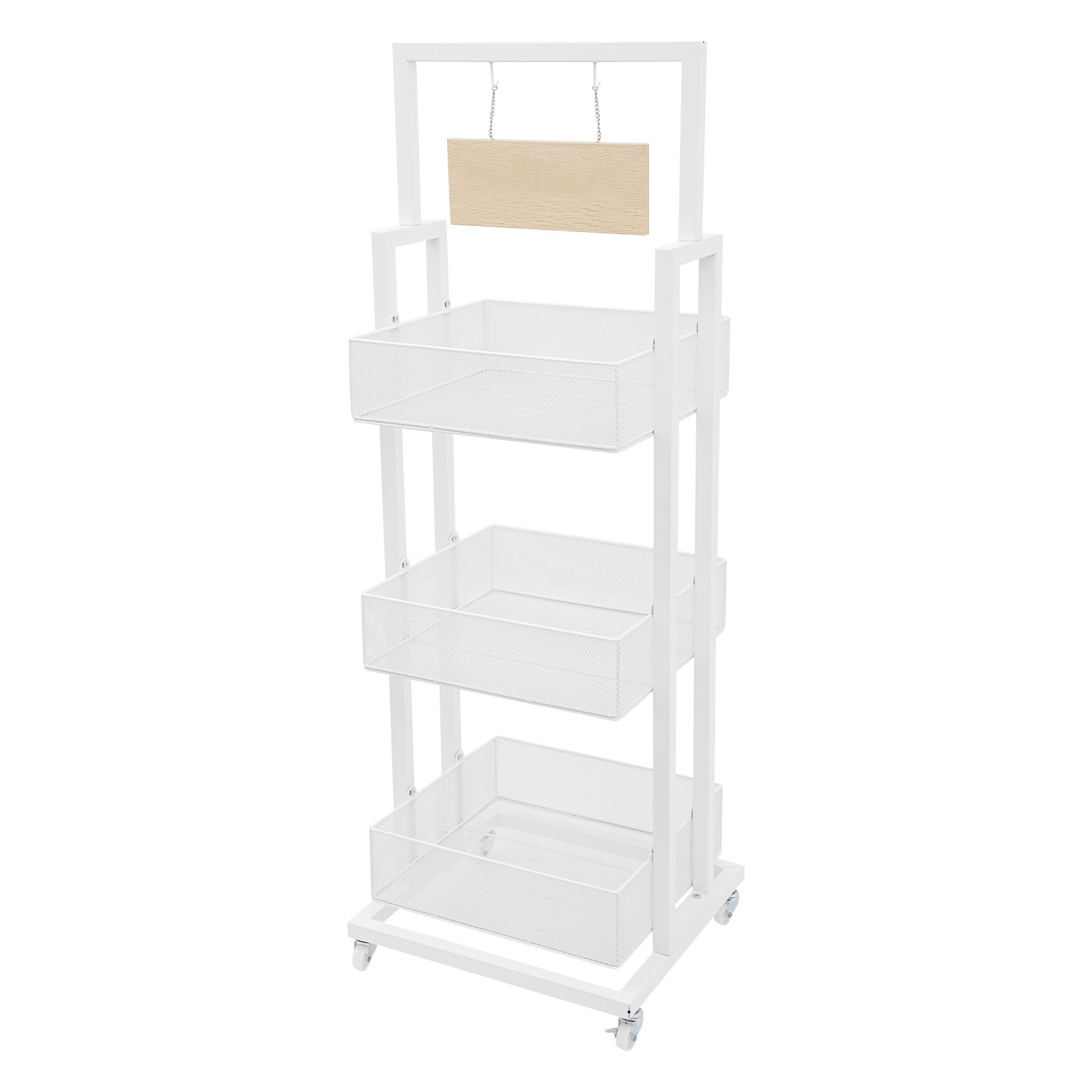 Retail Display Stand, Storage Shelf with Wheels Store Display Shelving Organizer