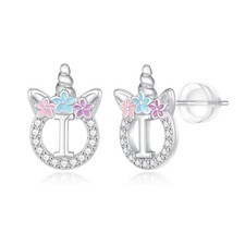 Unicorn Gifts for Girls - Sterling Silver Unicorn Earrings for Girls Kids J - 17