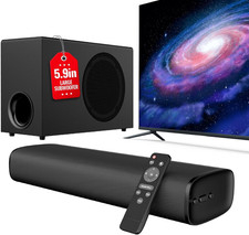 Upgraded Sound Bar for TV with 5.9Inch Big Powerful 110W Subwoofer, Deep Bass, B