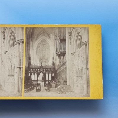 Ely Stereoview um 1870 Echtfoto Cambridgeshire Kathedrale Innenstudie