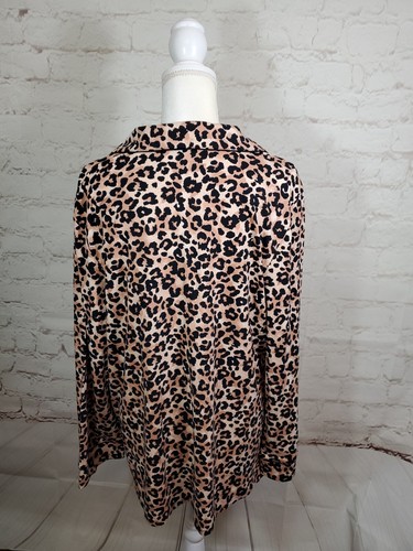 SOMA Women's Pajama Top Animal Print Long Sleeve Soft Cozy Size XL NEW - Picture 7 of 15
