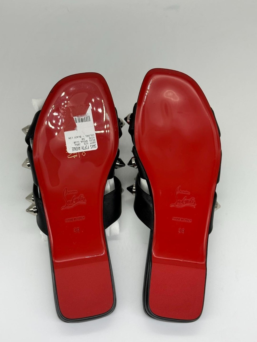 Christian Louboutin MISS SPIKA CLUB Spiked Leather Flat