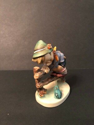 Boy on Fence with Frog Goebel Hummel 1948 Figurine 