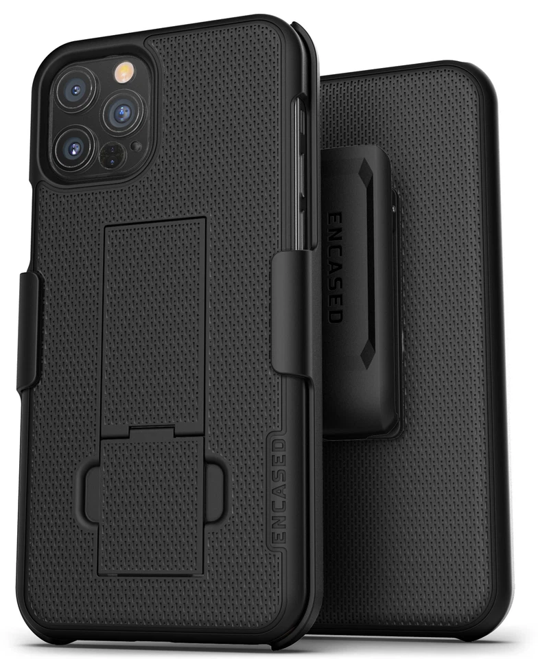 iPhone 12 / Pro / Max Belt Clip Case (2020) Slim Cover with Holster - Black - Image 2 of 4