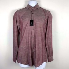Hugo Boss Shirt sz 39 sz 15.5 Red Sim Fit Quiet Luxury Modern Elevated NEW