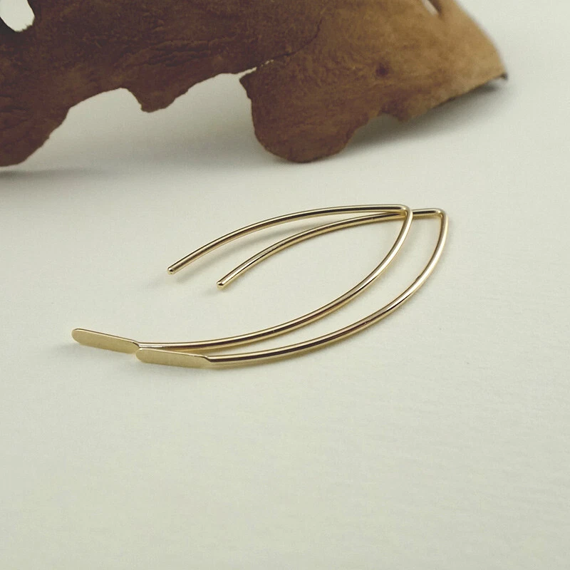 Alambres para pendientes rellenos de oro - Alambres para pendientes de aro - Ganchos para oreja de paleta - Martillados Foto 4 de 4