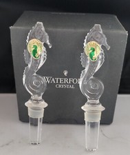 WATERFORD IRISH CRYSTAL 2 X SEAHORSE BOTTLE STOPPERS NEW BOXED