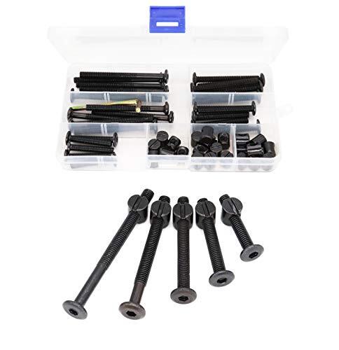 M6 x 35 mm/45 mm/55 mm/65 mm/75 mm Babybett Krippe Schrauben Hardware Kit 25er-Set schwarz... - Bild 1 von 6