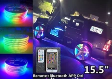 JHB 4Rings Remote APP 15.5" DOUBLE ROW CHASING FLOW LED Trucks Wheel Rim Lights 