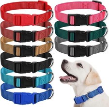 9 Pieces Adjustable Dog Collar for Medium Dogs Soft Nylon Dog Collar with Qui...