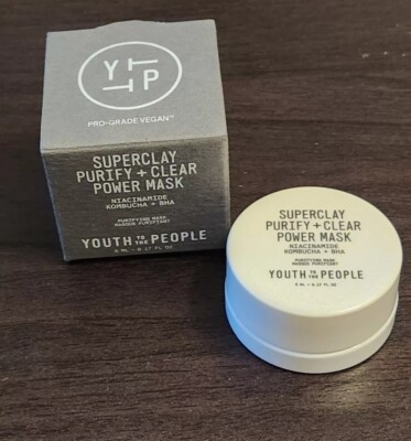Youth to the People Superclay Purify Clear Power Mask Travel Size 5ML Salicylic 
