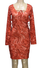 Shein Women's Bodycon  Dress Stretch Long Sleeve Brown Size M