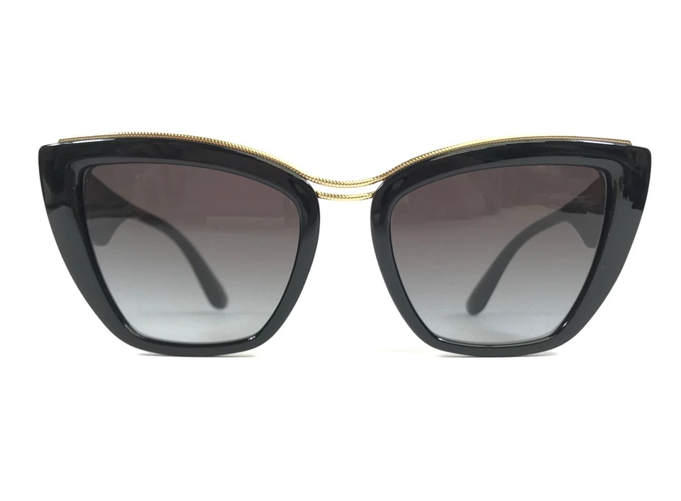 Gafas de sol Dolce & Gabbana DG6144 501/8G negro ojo de gato con lentes grises degradados Foto 3 de 4