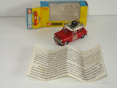 Corgi 339 MINI COOPER S MONTE CARLO (402) RARE SLIM BOX & CORRECT LEAFLET