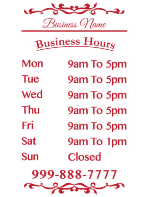#ad BUSINESS HOURS Custom Sign Store Incredible Decal Vinyl For Your Store Shop $16.99