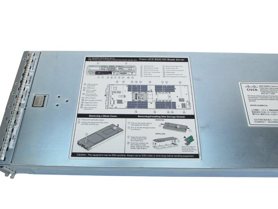 Cisco UCSB-B200-M5 V05 2x Xeon Gold 6140 64GB RAM Blade Server No HDD Cage - Image 3 of 4