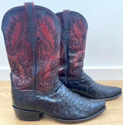 LUCCHESE Cowboystiefel - Black Strich - US Größe 8,5 / 42