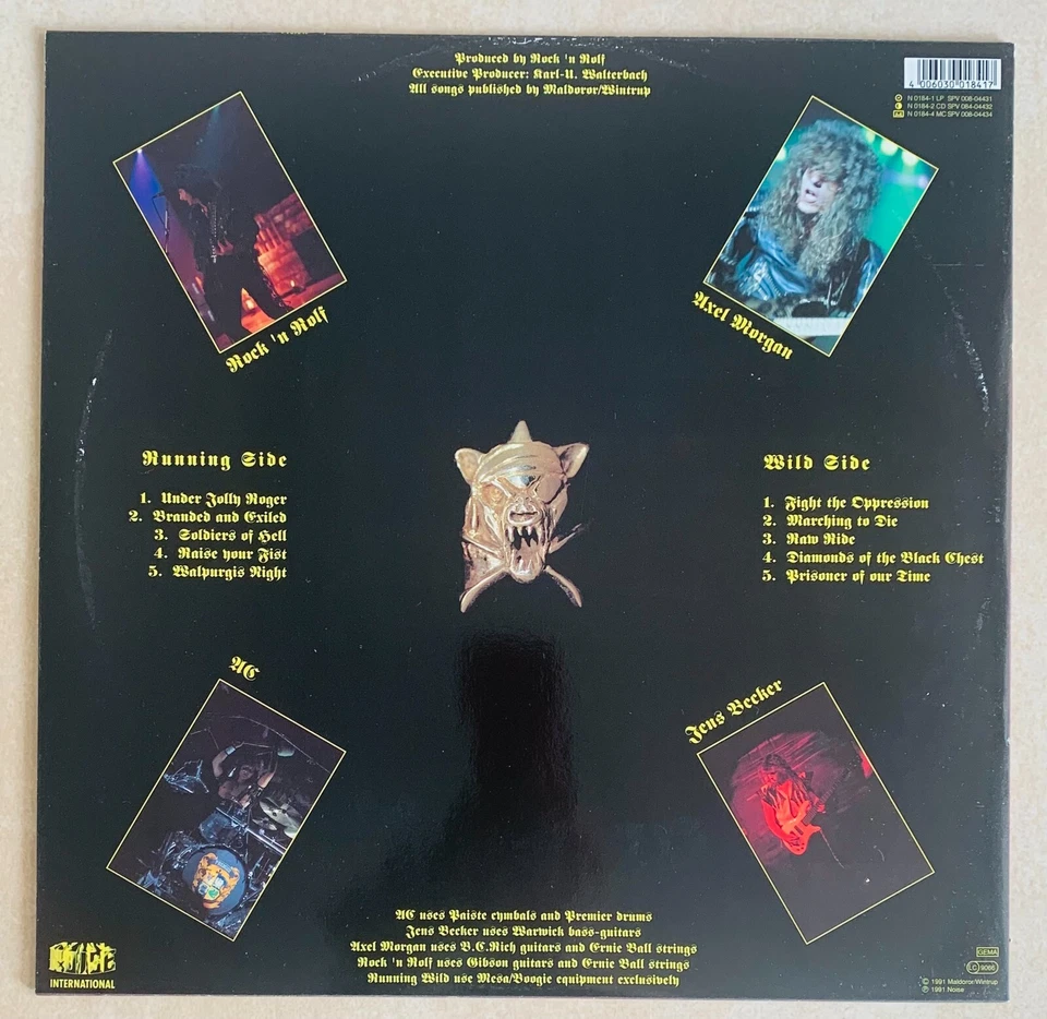 RUNNING WILD LP GERMANY 1991 ORIGINAL INNER SCARCE NEARMINT - Image 3 of 4