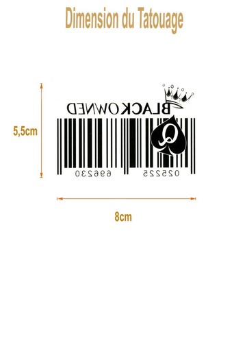 TATOUAGE TEMPORAIRE -CODE BARRE- Tattoo Ephémère -Adulte Fétiche Sexy (X512) - Imagen 2 de 5