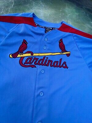 Majestic St Louis Cardinals Men's T-Shirt Size Medium MLB Navy Blue  Baseball