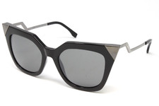 Fendi FF0060S-KKL Cat Eye Black Dark Ruthenium 52mm Women's Sunglasses
