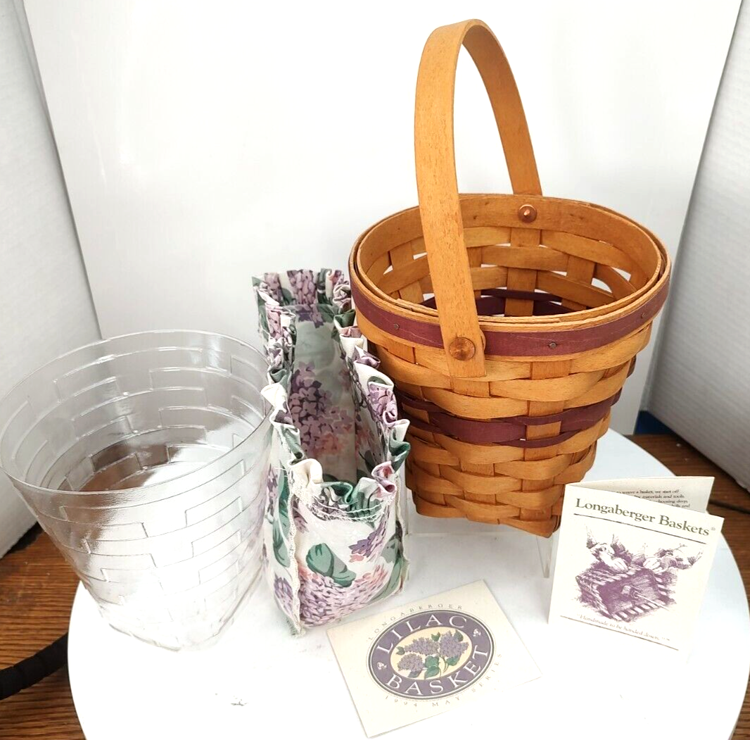 Longaberger 1994 #16209 May Series Lilac Combo Protector & Fabric