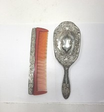 Vintage Silverplated Brush and Comb Vanity Set