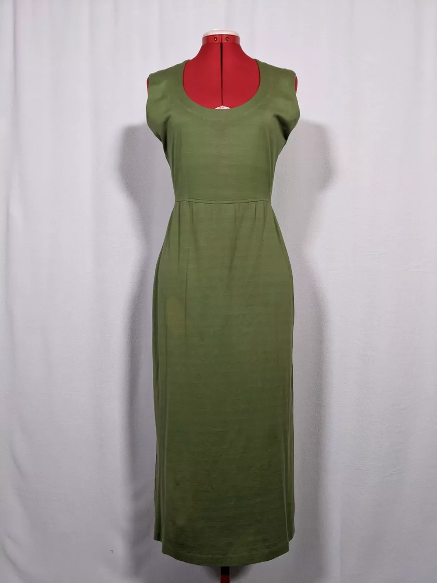 Helmut Lang Vintage 80s 90s Austria Military Green Cotton Dress Calla Italy