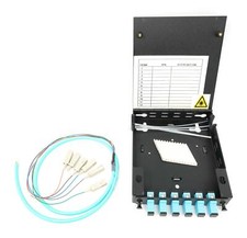 6 Port Fiber Enclosure w/ Splicing Module Multimode OM3 Simplex SC-UPC Kit w a 1