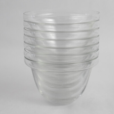 Set of 7 Unmarked Small Stackable Glass Ice Cream Sorbet Serving Bowls 2.5''
