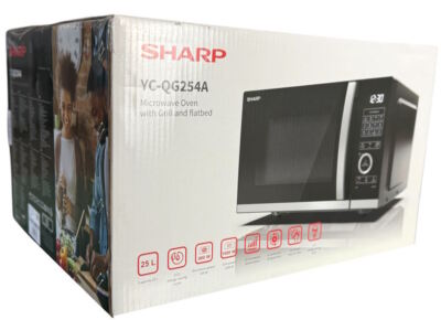 Sharp YC-QG254AE-B 25 Liter Mikrowelle mit Grill & Heißluft schwarz