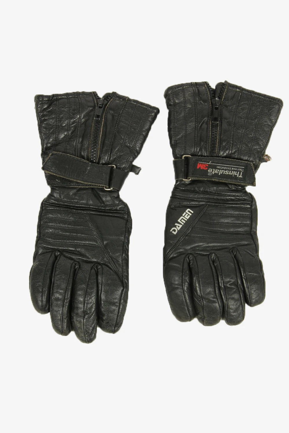 Motorbike Vintage Leather Gloves Lined Soft Smart Winter 90s Black Size S - G685