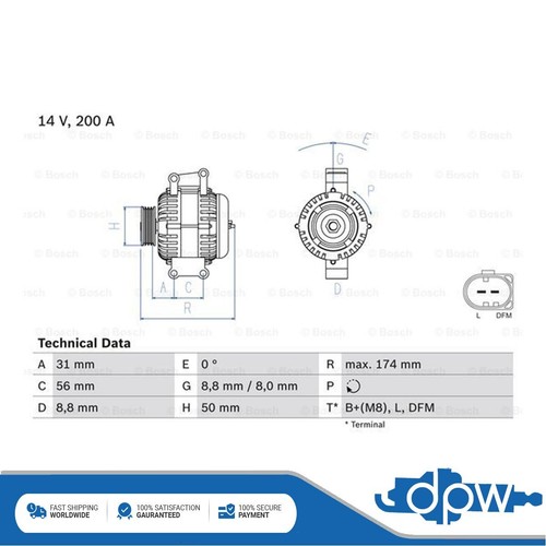 Fits Mercedes E-Class S-Class 2.1 CDi 2.7 3.0 3.2 + Other Models Alternator DPW - Picture 2 of 6