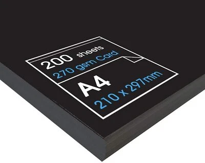 PROTECTAFILE ENVIRO Recycled Black Card - 270gsm A4 - 200 Sheets